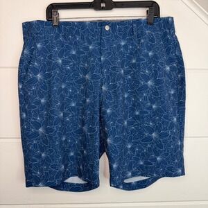 TGW‎ The Golfers World Men's Shorts 38 Blue White Floral Golf Athletic Casual